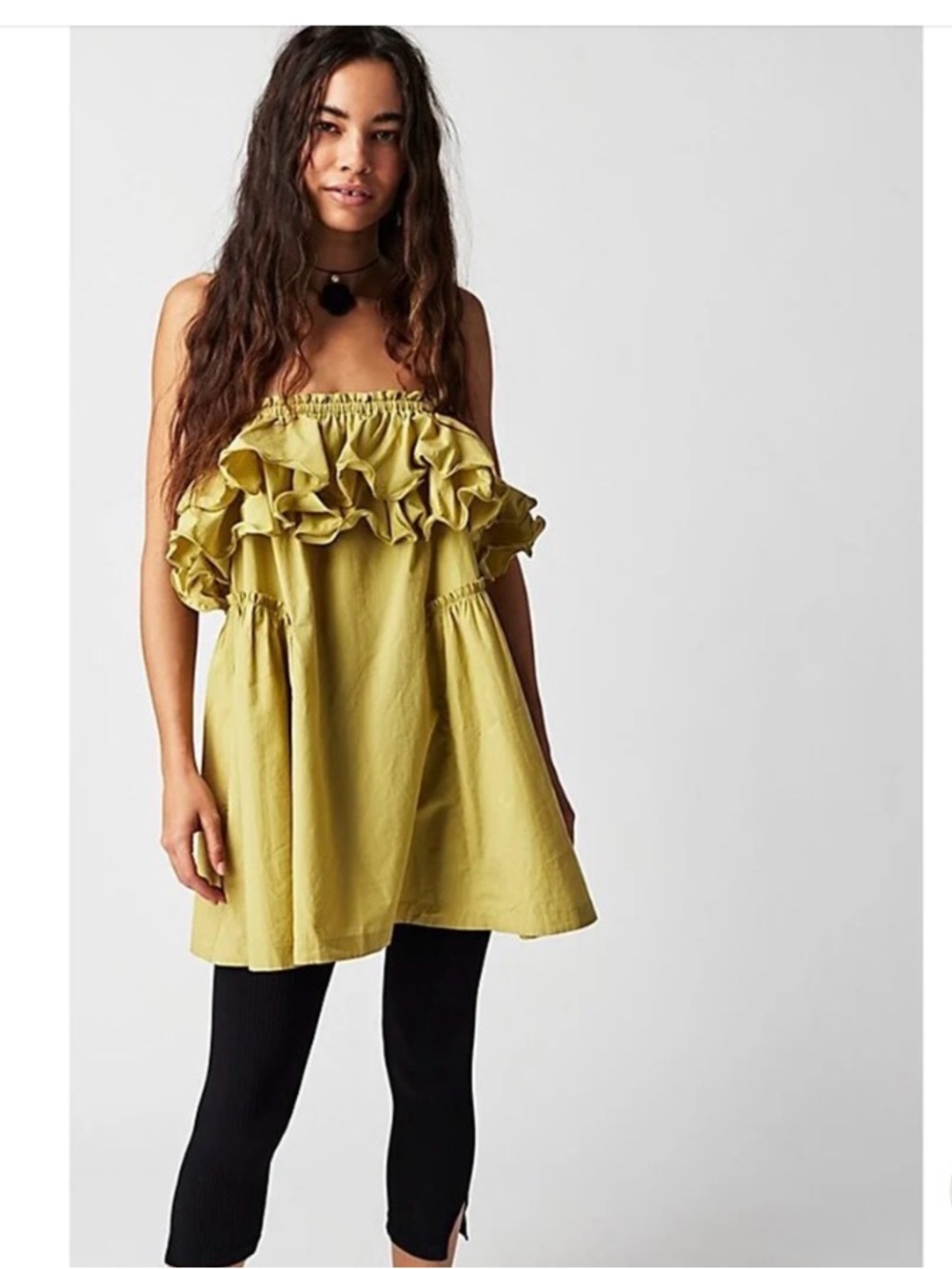 Free People Free-est Have A Thing For You Mini Dress Green L